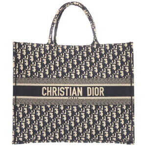 Christian Dior Book Tote Oblique Canvas Navy Blue Bag
